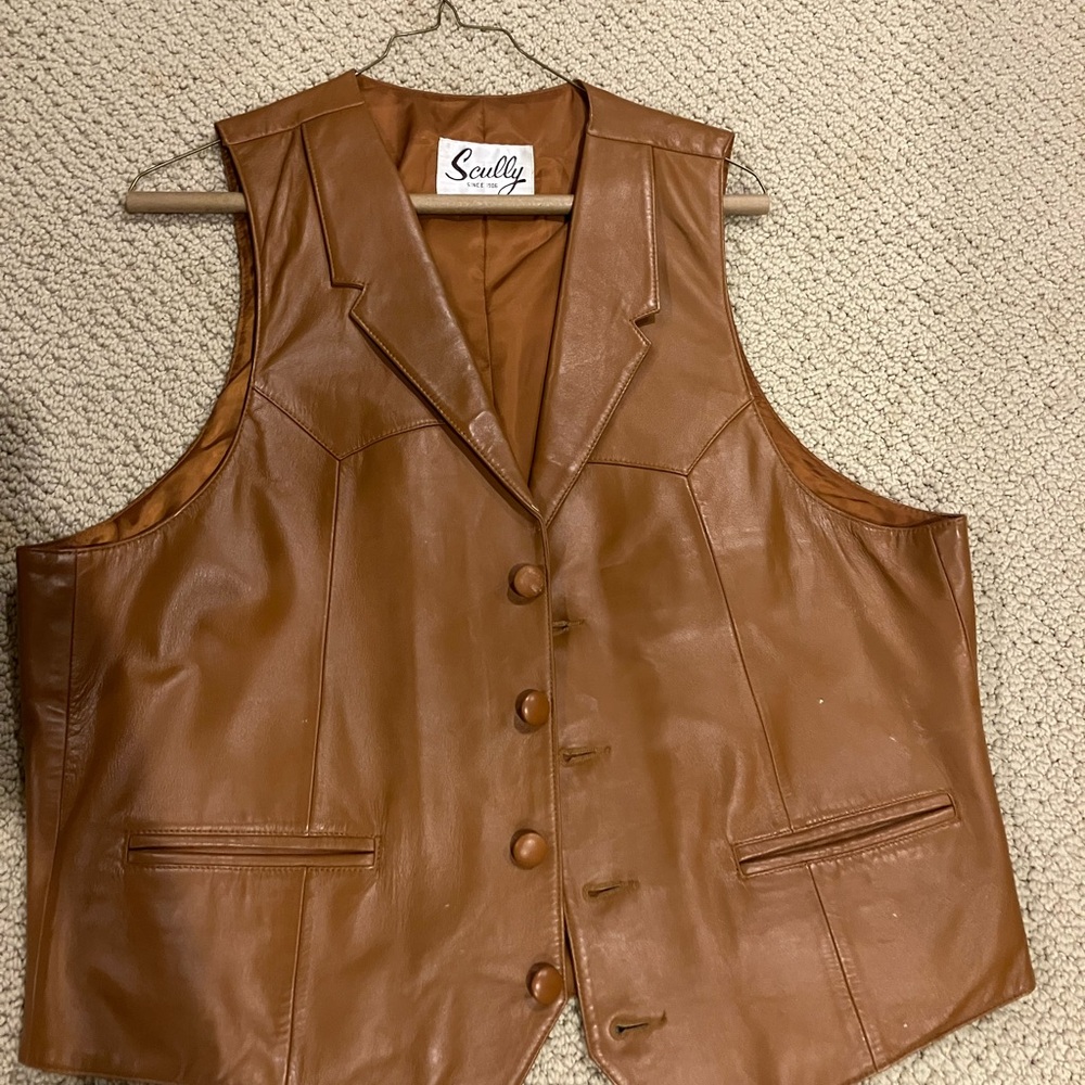Scully Tan Leather Vest